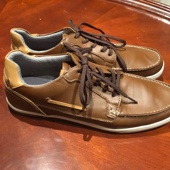 ALDO MENS LEATHER DRESS SNEAKERS SIZE 9 - Picture 3 of 5